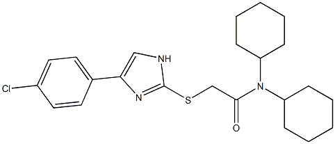 2-{[4-(4-chlorophenyl)-1H-imidazol-2-yl]sulfanyl}-N,N-dicyclohexylacetamide Struktur