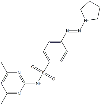 N-(4,6-dimethyl-2-pyrimidinyl)-4-(1-pyrrolidinyldiazenyl)benzenesulfonamide Struktur