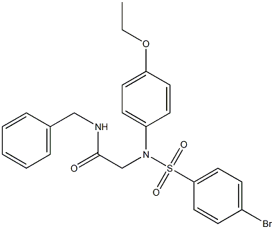 2-{[(4-bromophenyl)sulfonyl][4-(ethyloxy)phenyl]amino}-N-(phenylmethyl)acetamide Struktur