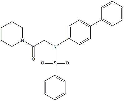 N-[1,1'-biphenyl]-4-yl-N-[2-oxo-2-(1-piperidinyl)ethyl]benzenesulfonamide Struktur