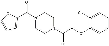 1-[(2-chlorophenoxy)acetyl]-4-(2-furoyl)piperazine Struktur