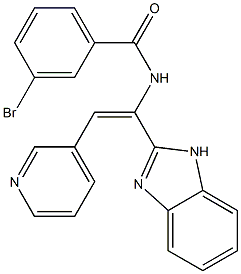 N-[1-(1H-benzimidazol-2-yl)-2-(3-pyridinyl)vinyl]-3-bromobenzamide Struktur