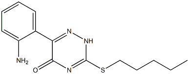 6-(2-aminophenyl)-3-(pentylsulfanyl)-1,2,4-triazin-5(2H)-one Struktur