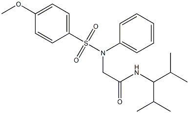 N-(1-isopropyl-2-methylpropyl)-2-{[(4-methoxyphenyl)sulfonyl]anilino}acetamide Struktur