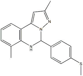 4-(2,7-dimethyl-5,6-dihydropyrazolo[1,5-c]quinazolin-5-yl)phenyl methyl sulfide Struktur