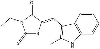 3-ethyl-5-[(2-methyl-1H-indol-3-yl)methylene]-2-thioxo-1,3-thiazolidin-4-one Struktur