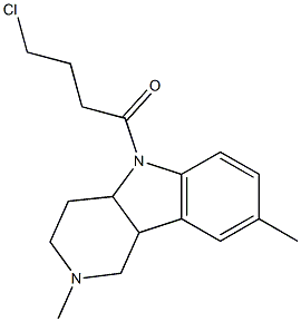 5-(4-chlorobutanoyl)-2,8-dimethyl-2,3,4,4a,5,9b-hexahydro-1H-pyrido[4,3-b]indole Struktur