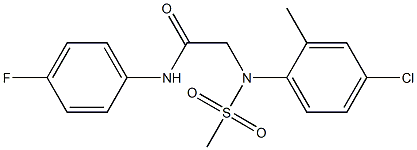 2-[4-chloro-2-methyl(methylsulfonyl)anilino]-N-(4-fluorophenyl)acetamide Struktur