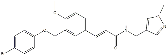 3-{3-[(4-bromophenoxy)methyl]-4-methoxyphenyl}-N-[(1-methyl-1H-pyrazol-4-yl)methyl]acrylamide Struktur