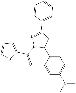 N,N-dimethyl-N-{4-[3-phenyl-1-(2-thienylcarbonyl)-4,5-dihydro-1H-pyrazol-5-yl]phenyl}amine Struktur