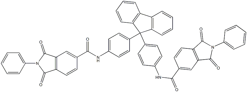 N-{4-[9-(4-{[(1,3-dioxo-2-phenyl-2,3-dihydro-1H-isoindol-5-yl)carbonyl]amino}phenyl)-9H-fluoren-9-yl]phenyl}-1,3-dioxo-2-phenyl-5-isoindolinecarboxamide Struktur