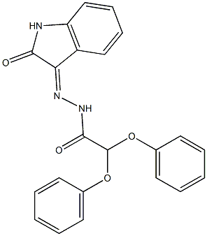 N'-(2-oxo-1,2-dihydro-3H-indol-3-ylidene)-2,2-diphenoxyacetohydrazide Struktur