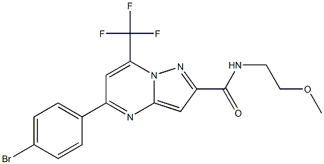 5-(4-bromophenyl)-N-(2-methoxyethyl)-7-(trifluoromethyl)pyrazolo[1,5-a]pyrimidine-2-carboxamide Struktur