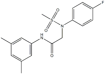 N-(3,5-dimethylphenyl)-2-[4-fluoro(methylsulfonyl)anilino]acetamide Struktur