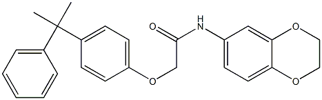 N-(2,3-dihydro-1,4-benzodioxin-6-yl)-2-[4-(1-methyl-1-phenylethyl)phenoxy]acetamide Struktur