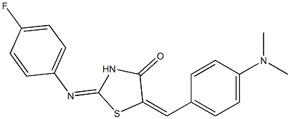 5-[4-(dimethylamino)benzylidene]-2-[(4-fluorophenyl)imino]-1,3-thiazolidin-4-one Struktur