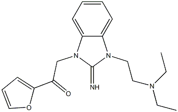 2-{3-[2-(diethylamino)ethyl]-2-imino-2,3-dihydro-1H-benzimidazol-1-yl}-1-(2-furyl)ethanone Struktur