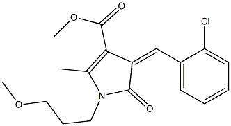 methyl 4-(2-chlorobenzylidene)-1-(3-methoxypropyl)-2-methyl-5-oxo-4,5-dihydro-1H-pyrrole-3-carboxylate Struktur