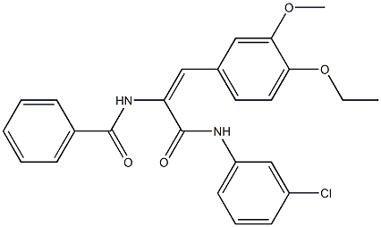 N-[1-[(3-chloroanilino)carbonyl]-2-(4-ethoxy-3-methoxyphenyl)vinyl]benzamide Struktur