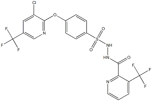 4-{[3-chloro-5-(trifluoromethyl)-2-pyridinyl]oxy}-N'-{[3-(trifluoromethyl)-2-pyridinyl]carbonyl}benzenesulfonohydrazide Struktur