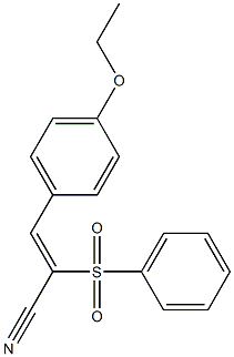 (Z)-3-(4-ethoxyphenyl)-2-(phenylsulfonyl)-2-propenenitrile Struktur