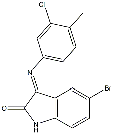 5-bromo-3-[(3-chloro-4-methylphenyl)imino]-1H-indol-2-one Struktur