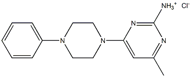 4-methyl-6-(4-phenylpiperazino)-2-pyrimidinaminium chloride Struktur