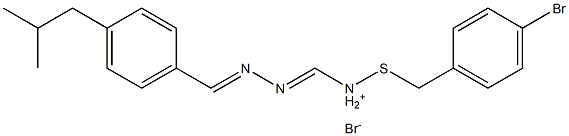 [(4-bromobenzyl)sulfanyl]{(E)-2-[(E)-(4-isobutylphenyl)methylidene]hydrazono}methanaminium bromide Struktur