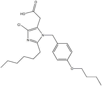 4-Chloro-2-hexyl-1-(4-butoxybenzyl)-1H-imidazole-5-acetic acid Struktur