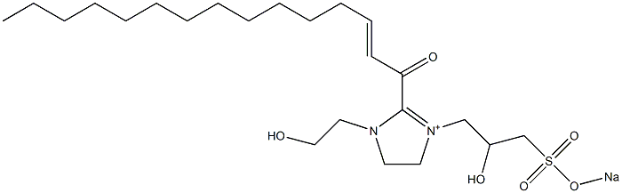 1-(2-Hydroxyethyl)-3-[2-hydroxy-3-(sodiooxysulfonyl)propyl]-2-(2-pentadecenoyl)-2-imidazoline-3-ium Struktur