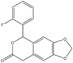 5-(2-Fluorophenyl)-5H-1,3-dioxolo[4,5-g][2]benzopyran-7(8H)-one Struktur