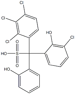 (3-Chloro-2-hydroxyphenyl)(2,3,4-trichlorophenyl)(2-hydroxyphenyl)methanesulfonic acid Struktur