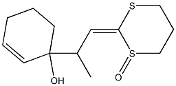 2-[2-(1-Hydroxy-2-cyclohexenyl)propylidene]-1,3-dithiane 1-oxide Struktur