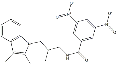 N-[3-(2,3-Dimethyl-1H-indol-1-yl)-2-methylpropyl]-3,5-dinitrobenzamide Struktur