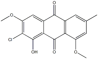 2-Chloro-1-hydroxy-3,8-dimethoxy-6-methylanthraquinone Struktur