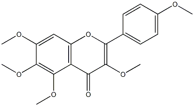 6-Hydroxykaempferol 3,5,6,7,4'-pentamethyl ether Struktur