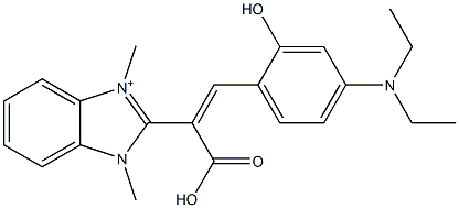 2-[2-(4-Diethylamino-2-hydroxyphenyl)-1-carboxyethenyl]-1,3-dimethyl-1H-benzimidazol-3-ium Struktur