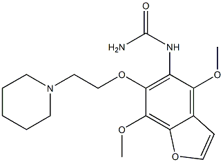 [4,7-Dimethoxy-6-(2-piperidinoethoxy)benzofuran-5-yl]urea Struktur