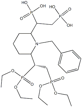 tetraethyl 2,2'-((2R,6R)-1-benzylpiperidine-2,6-diyl)bis(ethane-2,1-diyl)diphosphonate Struktur