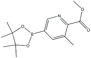 3-Methyl-5-(4,4,5,5-tetramethyl-[1,3,2]dioxaborolan-2-yl)-pyridine-2-carboxylic acid methyl ester Struktur