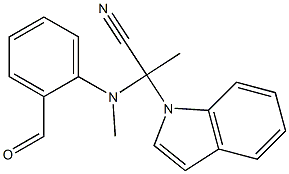 [N-methyl-N-(indolyl-cyanoethyl)]aminobenzaldehyde Struktur