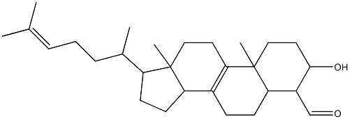 3-hydroxy-10,13-dimethyl-17-(6-methylhept-5-en-2-yl)-2,3,4,5,6,7,11,12,14,15,16,17-dodecahydro-1H-cyclopenta[a]phenanthrene-4-carbaldehyde Struktur