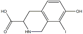 1,2,3,4-tetrahydro-7-hydroxy-8-iodoisoquinoline-3-carboxylic acid Struktur