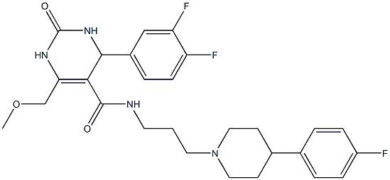 4-(3,4-difluorophenyl)-6-methoxymethyl-2-oxo-1,2,3,4-tetrahydropyrimidine-5-carboxylic acid (3-(4-(4-fluorophenyl)piperidin-1-yl)propyl)amide Struktur