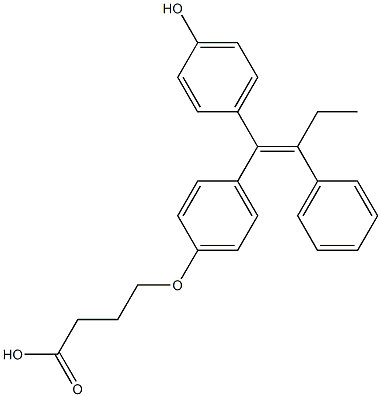 4-(1-(p-hydroxyphenyl)-2-phenyl-1-butenyl)phenoxy-n-butanoic acid Struktur