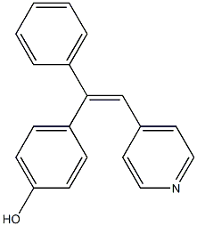 1-(4-hydroxyphenyl)-1-phenyl-2-(4-pyridinyl)ethene Struktur