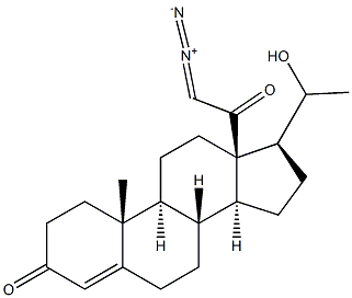 18-(diazomethyl)-20-hydroxypregn-4-ene-3,18-dione Struktur