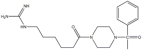 1-phenylacetyl-4-(6-guanidohexanoyl)piperazine Struktur