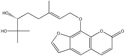 (R,S)-8-((6,7-DIHYDROXY-3,7-DIMETHYL-2-OCTENYL)OXY)PSORALEN Struktur