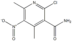 2-chloro-4,6-dimethyl-5-nitro-pyridine-3-carboxamide Struktur